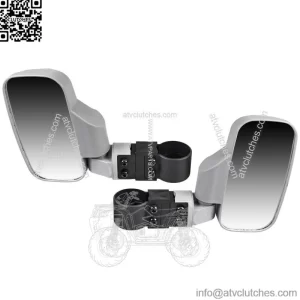 Side View Mirror Set for Yamaha Wolverine Rhino Viking IV 450 660 700 Grey (For: John Deere Gator HPX HPX815E)