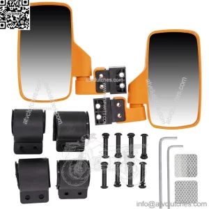 Side View Mirror Set for Polaris Ranger RZR XP 570 700 800 900 1000 Orange (For: John Deere Gator HPX HPX815E)