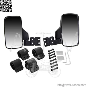 Side View Mirror Set for Polaris Ranger RZR XP 570 700 800 900 1000 Black (For: John Deere Gator HPX HPX815E)