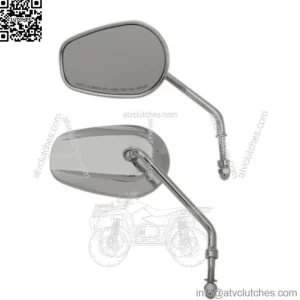 Drag Specialties Chrome OE Style Tapered Long Stem Teardrop Mirrors Pair Harley (For: Harley-Davidson)