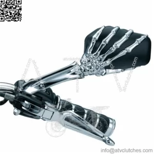 Kuryakyn Skeleton Chrome Hand Black Mirrors Set Motorcycle Harley Honda Yamaha (For: Harley-Davidson)
