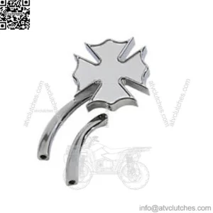 Chrome Billet Firefighter Maltese Iron Cross Mirror Harley Custom Chopper Bobber (For: Harley-Davidson)
