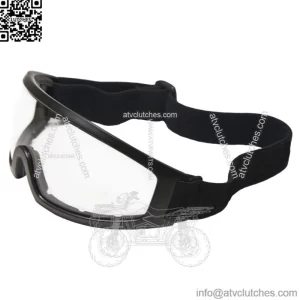 Lunatic Motorcycle Riding Glasses / Goggles Adult - Black - Clear - Single Lens
