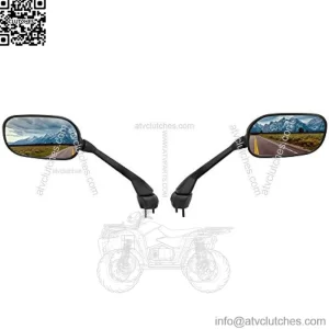Replacement Side Mirrors for Yamaha 2006 2007 2008 2009 2010 2012 2013 2014 FZ1 2015 FZS1 FZS10 Black Rear View Mirror Assembly