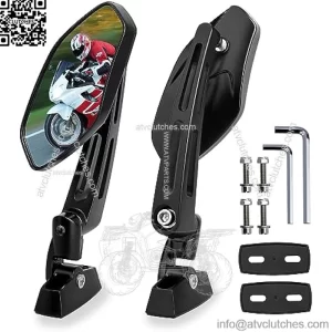 Motorcycle Rear view Mirrors Compatible with Yamaha R1 FZR YZF R6 Kawasaki Ninja 250 500 ZX6R Honda CBR600 600 900 F3 F4i 1000RR Suzuki GSXR Motorcycle CNC Aluminum Anti-Glare Side Mirror