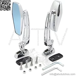 SMT-Chrome Adjustable Base Mirrors Rearview Compatible With Suzuki Hayabusa GSX1300R 99-12 Motorcycle [B00XISB2R6]