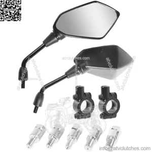 Motorcycle Mirrors,Motorcycle Mirrors for Handlebar,TV Mirrors Motorcycle Rear View Mirror,Car Accessories Handlebar Rear View Side Mirror with M8 M10 Bolt,Fits Bike,Scooter,ATV,UTV,Dirt Bike