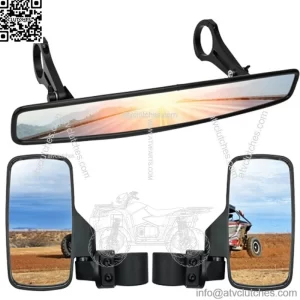1.75" Side & Rear View Mirrors Set For Polaris RZR 800 XP1000 900 Yamaha UTV USA (For: More than one vehicle)
