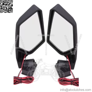 Rear Racing Side Mirrors LED Light For Can Am Maverick X3 Max Turbo R 2017-2023 (For: More than one vehicle)