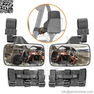 Rear Side View Center Mirror Set 1.75" 2" Clamp For Kawasaki Teryx-4 Mule 1000 (For: More than one vehicle)