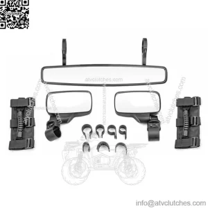 Adjust Rear Center Side View Mirrors w/Handle Graps For Kawasaki Teryx 4 750 800 (For: More than one vehicle)