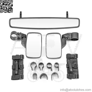 Rear View Center Side Mirrors + Grab Handles For Polaris Ranger 570 800 Mid Size (For: More than one vehicle)