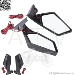 Racing Side Mirrors W/ LED Turn Signal Light For 17-20 Can-Am Maverick X3 Max  (For: More than one vehicle)