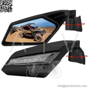 2017-2023 LED Turn Signal UTV Racing Side Mirrors For Can-Am Maverick X3 R / MAX (For: More than one vehicle)