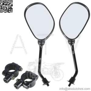 ATV Universal Rear View Side Mirrors With 7/8" Handlebar Mount For Honda Yamaha