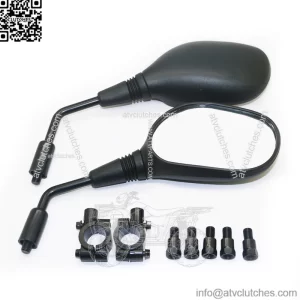 Motorcycle Rearview Mirror, E24 Certified Universal 8mm 10mm Bolt 7/8 Inch Handle Bar Mount Clamp Motorbike Convex Rear View Mirror fit Honda ATV Dirt Bike Scooter Kawasaki E-Bike Bicycles