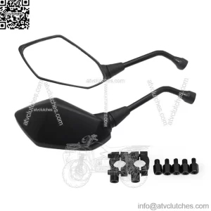 Universal Motorcycle UTV ATV Rearview Side Mirrors w/ 7/8" Handlebar Mount Clamp