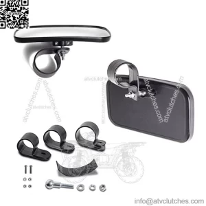 UTV/ATV Rear View Mirror, Car Interior Panoramic Wide Field Mirror, 360 Degree Adjustable Angle, Anti Glare Clear Convex Mirror with Roll Cage Bar Mount, Universal for All Terrain Vehicle