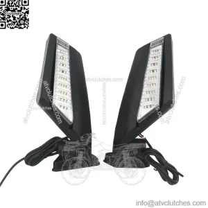 UTV Side Mirrors with Amber Turn Signal Light, UTV Off-Road Side View Mirrors LED Lighted Rear View Side Mirrors, 2017-2020 Compatible with Can-Am Maverick X3 Turbo