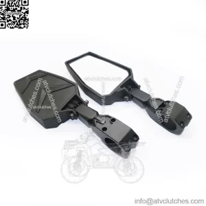 UTV Side Rear View Mirror Side View Mirrors fit 1.75-2 inch Roll Bar Off road Polaris RZR 800 900 1000 XP Kawasaki Yamaha Turbo Teryx w/Black Orange Blue Red Inserts (Black)