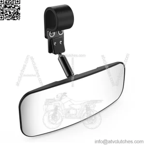 UTV Rear View Mirror 12in Wide Clear Convex Center Mirror with 3/4in 1.75in to 2in Clamps for Polaris RZR PRO XP R Pioneer 1000 Can Am Maverick X3 Kawasaki