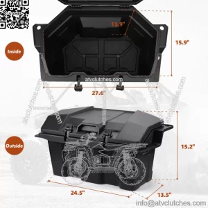 UTV 73QT Rear Cargo Storage Box For 2020-2024 Polaris PRO XP / XP 4 2883751