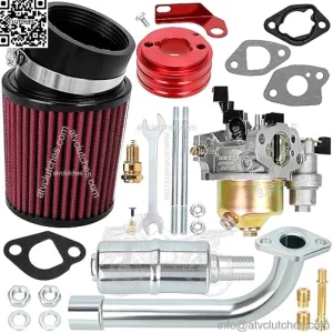 Upgrade Carburetor Air Filter Exhaust Pipe Muffler Stage 1 Kit for Non-Hemi Predator 212cc 196cc 6.5Hp GX160 KT196 Hammerhead 80T Go Kart Massimo Trailmaster MB200 Mini Bike Performance Parts