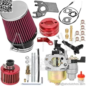 212cc Carburetor Air Filter Kit for Predator 212cc 224cc Engine Coleman CT200U CT200U-EX BT200X Baja Trailmaster Warrior MB200 196cc 200cc GX160 GX200 6.5hp Mini Bike Go Kart Performance Parts