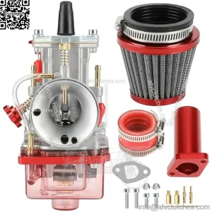 PWK 24 Racing Carburetor Intake Pipe Manifold Air Filter Kit for Predator 212cc 196cc 200cc 6.5hp Engine Coleman CT200U BT200X KT196 Baja Warrior Mb200 Gx160 Mini Bike Go Kart Performance Parts