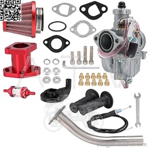 VM22 Racing Carburetor Stage 2 Kit CNC Oil Filter 46mm Filter for Predator 212cc Engine CT200U CT200U-EX BT200X GX200 196cc Go Kart Baja MB200 Mini Bike Red