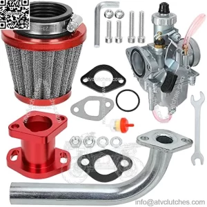 VM22 Carburetor Carb Performance Intake Manifold 38mm Air Filter Exhaust Pipe Kit for Freight Predator 212cc GX200 6.5hp Go Kart Engine 196cc CT200U KT196 Baja MB200 Moto Mini Bike Parts