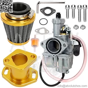 VM22 Carburetor Carb Performance Intake Pipe Mainfold Adapt Kit for Predator 212cc 196cc GX160 6.5hp Coleman CT200U KT196 Baja Mini Bike Go Kart Hummerhead Racing Golden