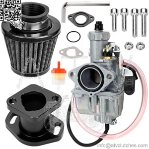 Racing VM22 Carburetor for Predator 212cc 196cc 224cc Coleman CT200U BT200X GX160 GX200 6.5hp OHV Clone Engine KT196 Baja MB200 Mini Bike Go Kart with 38mm Air Filter Performance Parts Black