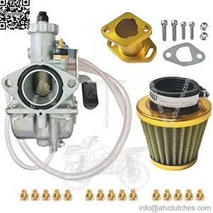 VM22 26mm Carburetor Carb Mainfold Intake Pipe 38mm Air Filter fit Predator 212cc 6.5hp GX200 196CC BK200 CT200U Baja MB165 MB200 Heat Mini Bike Go Kart Yellow