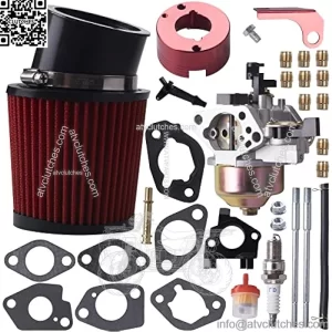 Upgrade Carburetor Air Filter Adapter Pipe Jet Stage 2 Kit for Predator 301cc 420cc 13hp 15hp GX340 GX390 389cc Mini Bike Parts(Red)