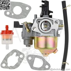 Carb Carburetor with Gaskets Fuel Line Filter for Predator 196cc 212cc 6.5hp Coleman Powersports CT200U Trail 200 CT200U-EX BT200X Baja Warrior MB200 Mini bike KT196 Twister 80T Go Kart Cart Parts