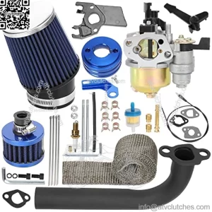 Carburetor 62mm Air Filter Header Exhaust Pipe Kit for Non Hemi Predator 212cc 196cc 6.5hp Engine Coleman CT200U CT200U-EX BT200X Baja Warrior MB200 Hammerhead GX160 Mini Bike Go Kart Parts