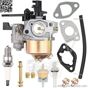 Carburetor w/Main Jet Kit Upgraded carb for Coleman BT200X CT200U Trail CT200U-EX CT200U-EXR Mini Bikes Go-Kart Baja Warrior MB165 MB200 196cc 200cc 212cc 6.5Hp Manual Choke Go kart Carb