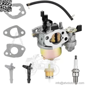 Carburetor Carb Air Filter Spark Plug Kit for 6.5hp Compatible with 196cc 212cc GX160 GX200 CT200U BT200X RB200 Trail 200 Baja Massimo MB200 MB165 KT196 TrailMaster OHV Engine Mini Bike Go Kart Parts