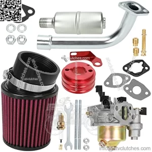 Carburetor Air Filter Exhaust Pipe Muffler Stage 1 Kit for Predator 212 cc Non-Hemi Coleman CT200U BT200X 196cc 6.5Hp GX160 KT196 Baja Warrior Massimo MB200 Mini Bike Go Kart Performance Parts