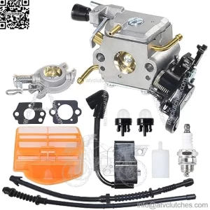 C1M-EL37B Carburetor with 544080802 Air Filter Replaces ZAMA C1M-EL37B, 506450401, 531215601 for Husqvarna 445, 445II, 445EII, 450, 450E, 450EII, Jonsered CS2245, CS2245S, CS2250S Chainsaws