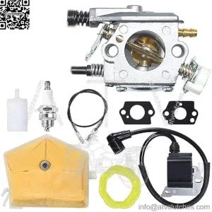 503281504 Carburetor with Ignition Coil Replaces Husqvarna 503281504, WT-170, WT-170-1 for Husqvarna 51 55 Chainsaws