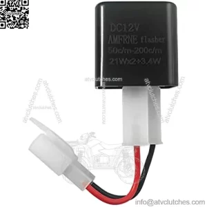 Adjustable 2-Pin Electronic LED Flasher Relay for Motorcycles Fix Turn Signal Hyper Flash, 2 Pin Adjustable Flash Rate Flasher Relay Wiring Connectors Kit for Bike Scooter, Direct Replacement