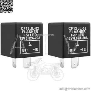 2 PCS 3 Pin CF-13 CF13 EP34 Car Electronic Flasher Relay Fits 12V 0.02A-20A, Premium Automotive LED Turn Signal Light Bulbs Hyper Blink Flash Fix JL-02, Compatible with Most Cars (CF13)