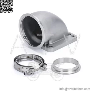 T3/4 stainless steel 90?? exhaust pipe elbow 3.0 inches turbocharger flange and V-clamp hose clamp