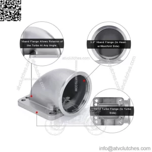 Suitable for T3 T4 turbine 3.0 inch stainless steel 90 degree elbow flange turbocharger adapter