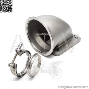 T3/4 stainless steel 90?? exhaust pipe elbow 3.5 inches turbocharger flange and V-clamp hose clamp