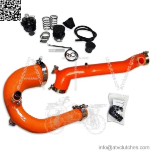 Orange Polaris RZR Turbo R XP PRO Silicone Charge Tube Kit & Blow Off Valve