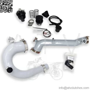 GRAY Polaris RZR Turbo R & PRO XP Silicone Charge Tube Kit & Blow Off Valve