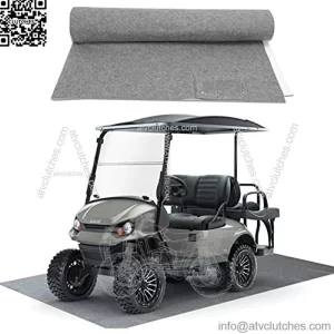 Golf Cart Garage Floor Mats, 8.85 x 5.0Ft Oil Absorbent Floor Mat & Mechanic Pad, Waterproof Rubber Backing Layer Protects Floor from Spills Drips Splashes and Stains, Washable, Cuttable Size